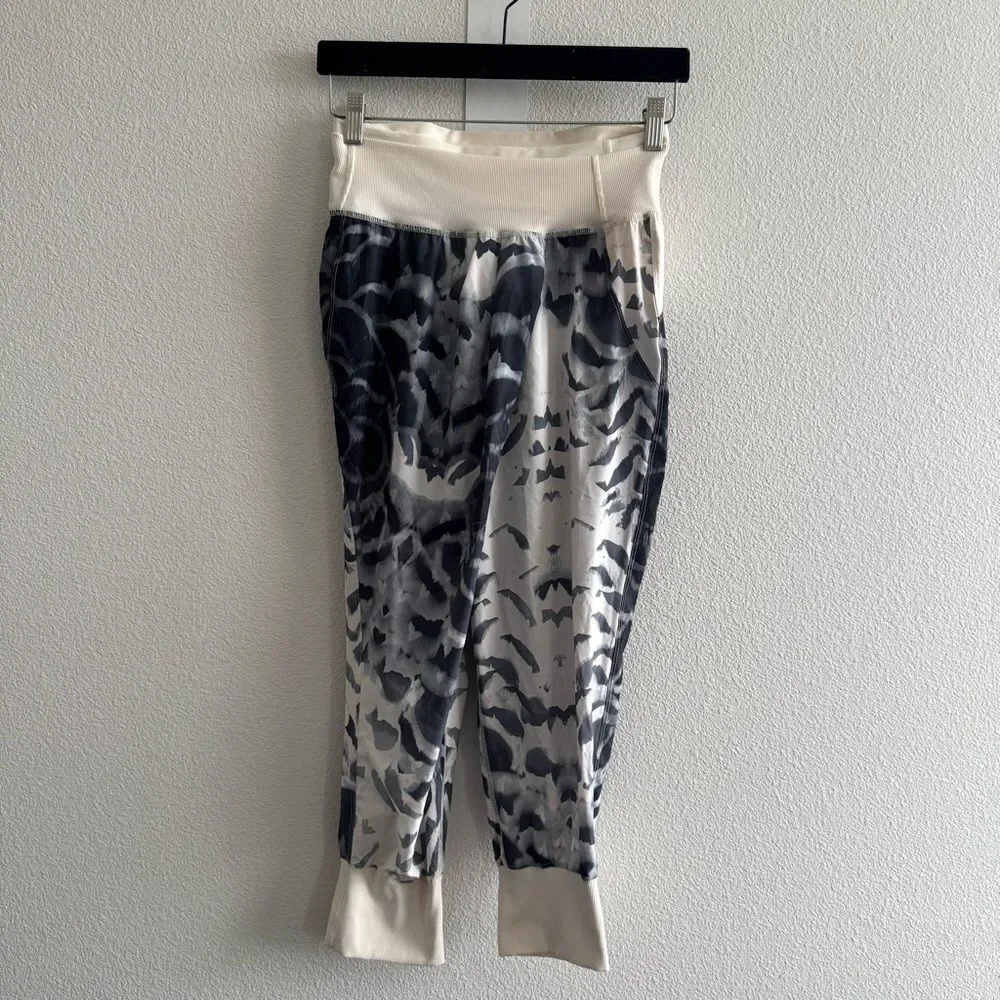 Lululemon Dance To Yoga Pant Pretty Plume Angel Wing Black Boyfriend Fit